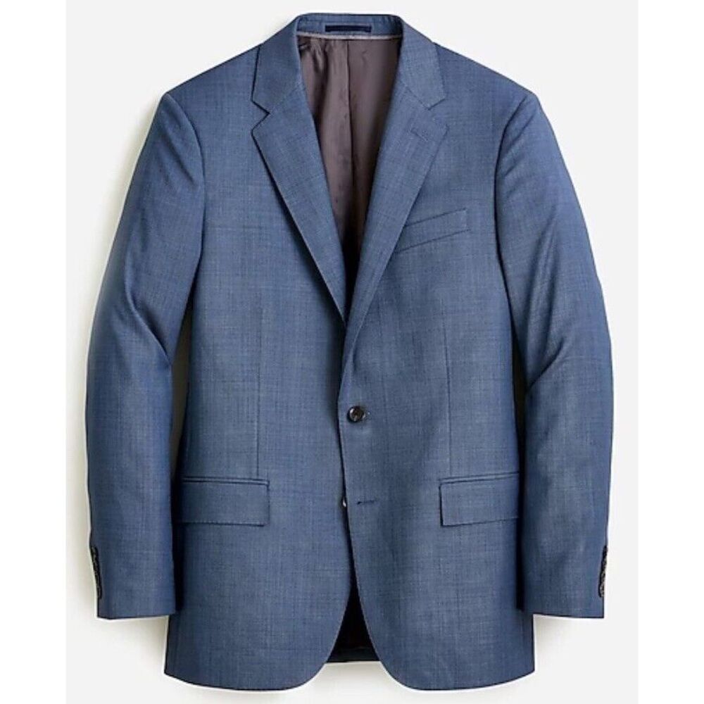 J Crew $450 Ludlow Slim Stretch Suit Jacket Italian Wool Harbor Blue 42R J3272 - Picture 8 of 13